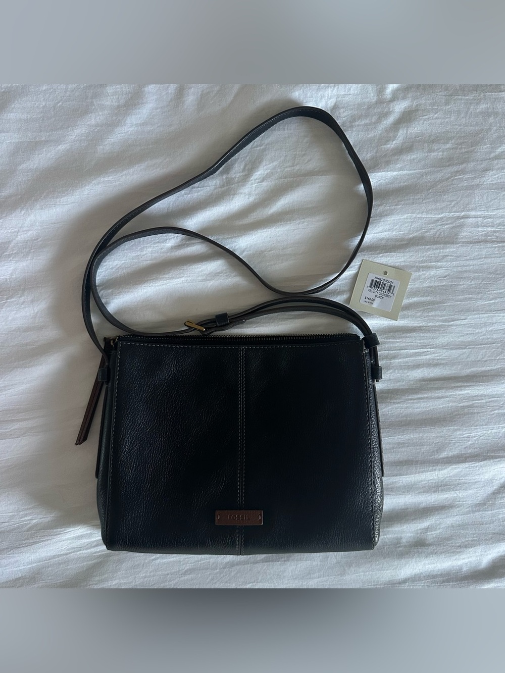 Genuine Leather Fossil Felicity Crossbody Black Purse